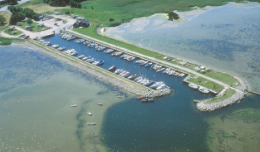 Luftfoto af Kignæs Lystbådehavn