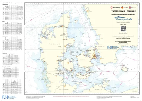 Danmarkskort over lystbådehavne. Læs mere på Havneguide.dk