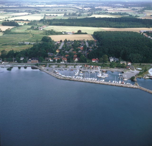 Luftfoto af Faxe Ladeplads Lystbådehavn A.m.B.a.