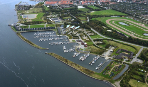 Luftfoto af Marina Fjordparken