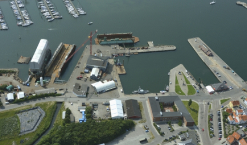 Luftfoto af Assens Havn