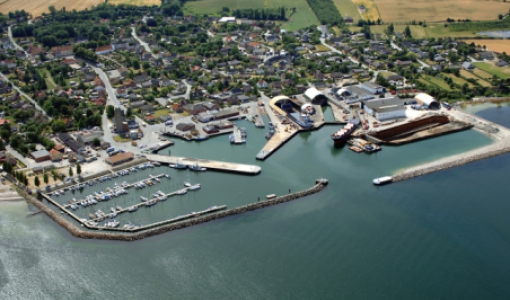 Luftfoto af Søby Havn (Ærø)