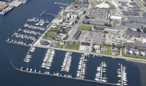 Luftfoto af Horsens Lystbådehavn