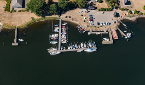 Luftfoto af Klintebjerg Havn