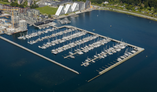 Luftfoto af Vejle Lystbådehavn