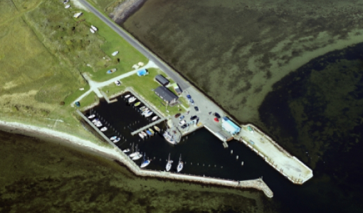 Luftfoto af Askø Havn