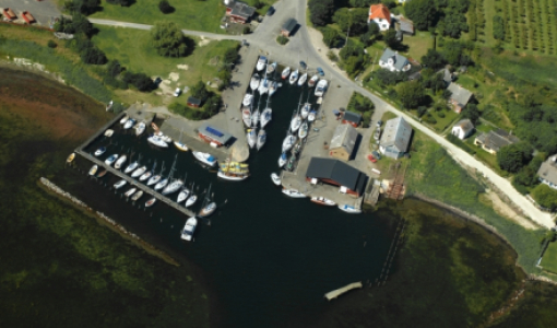 Luftfoto af Dybvig Havn
