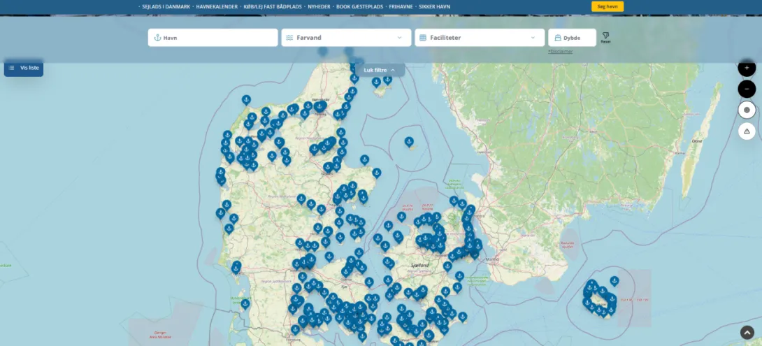 Nyt havneguide.dk kort